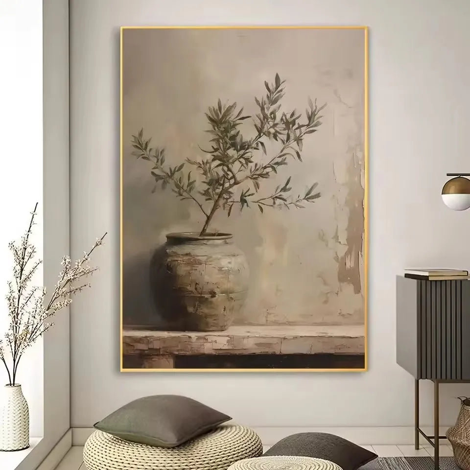 Lienzo Art Déco Floral Clásico