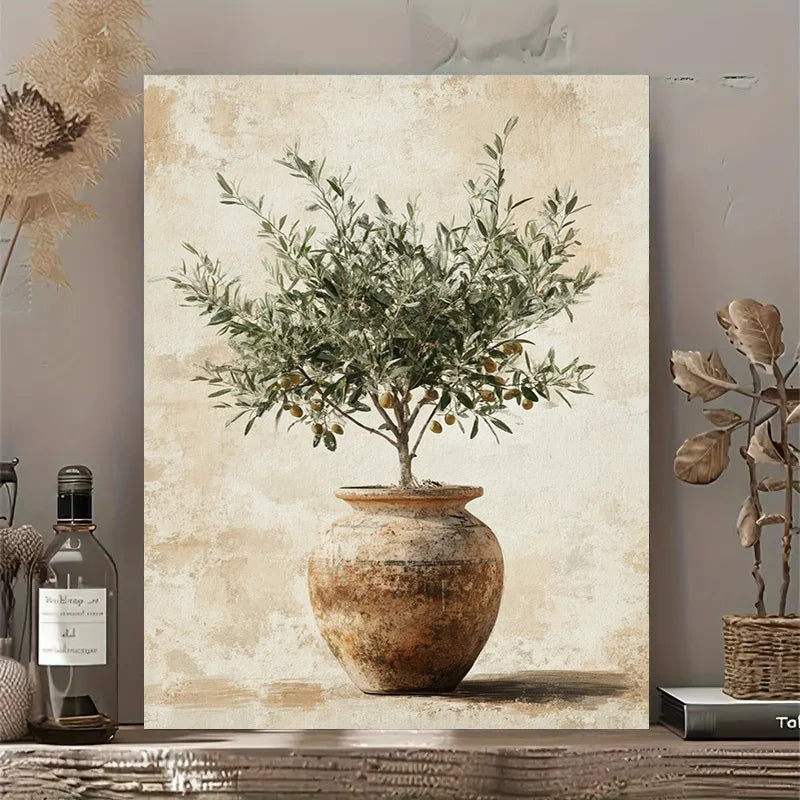 Lienzo Olivo en Florero