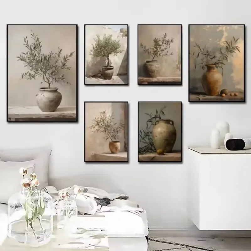 Lienzo Art Déco Floral Clásico
