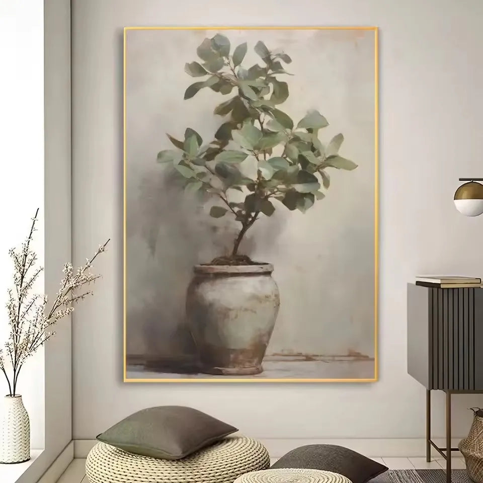 Lienzo Art Déco Floral Clásico
